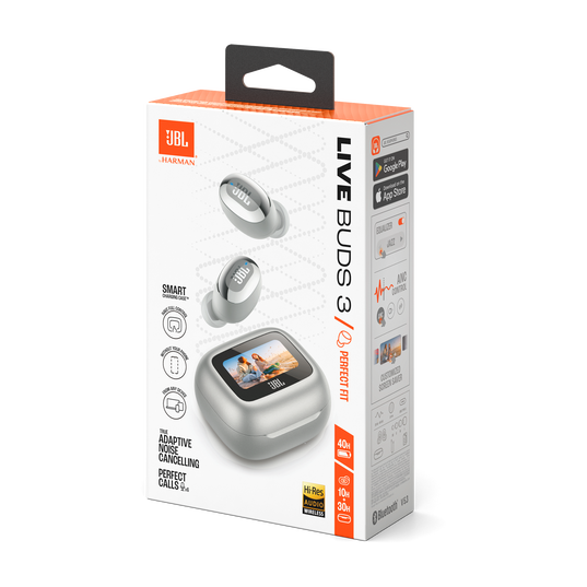 JBL Live Buds 3 - Silver - True wireless Noise Cancelling bud-type earbuds - Detailshot 15